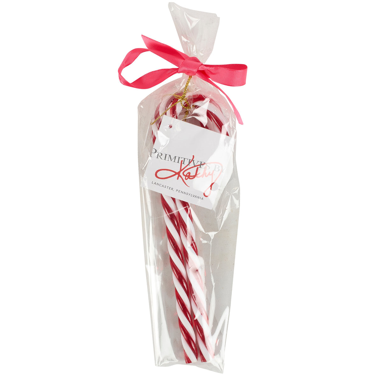 PBK Christmas Decor - Red White Candy Cane Plastic Ornaments 12pc Set