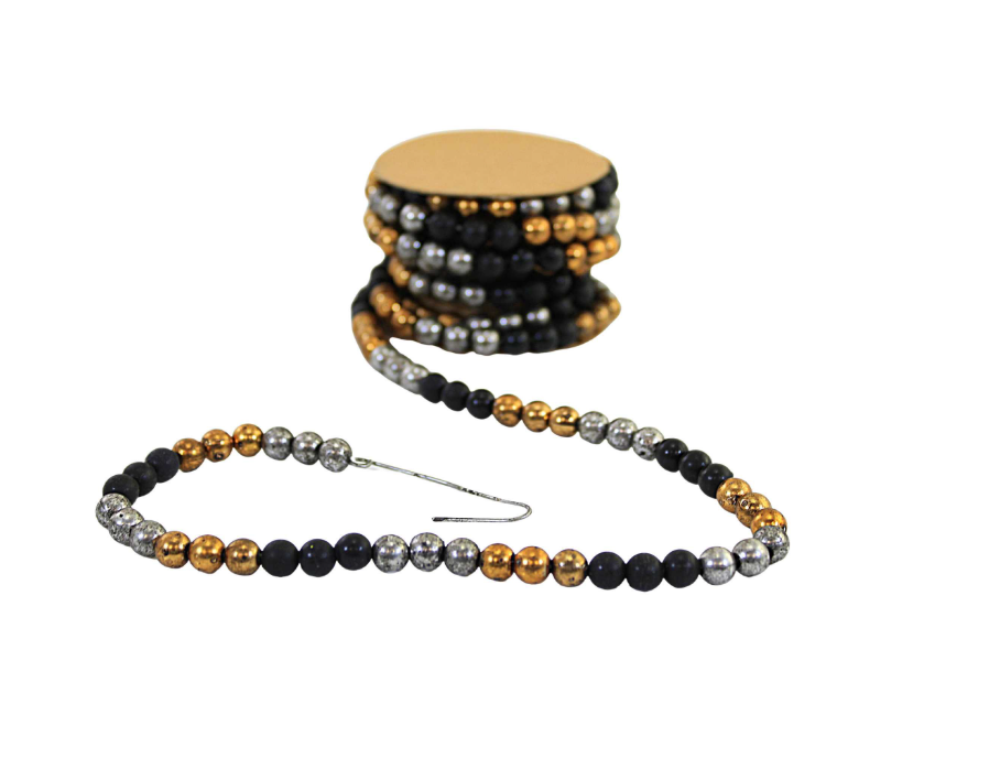 PBK Home Craft Supply - Small Orange Black Plastic Bead Garland