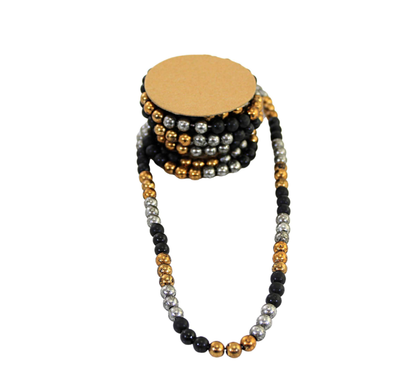 PBK Home Craft Supply - Small Orange Black Plastic Bead Garland