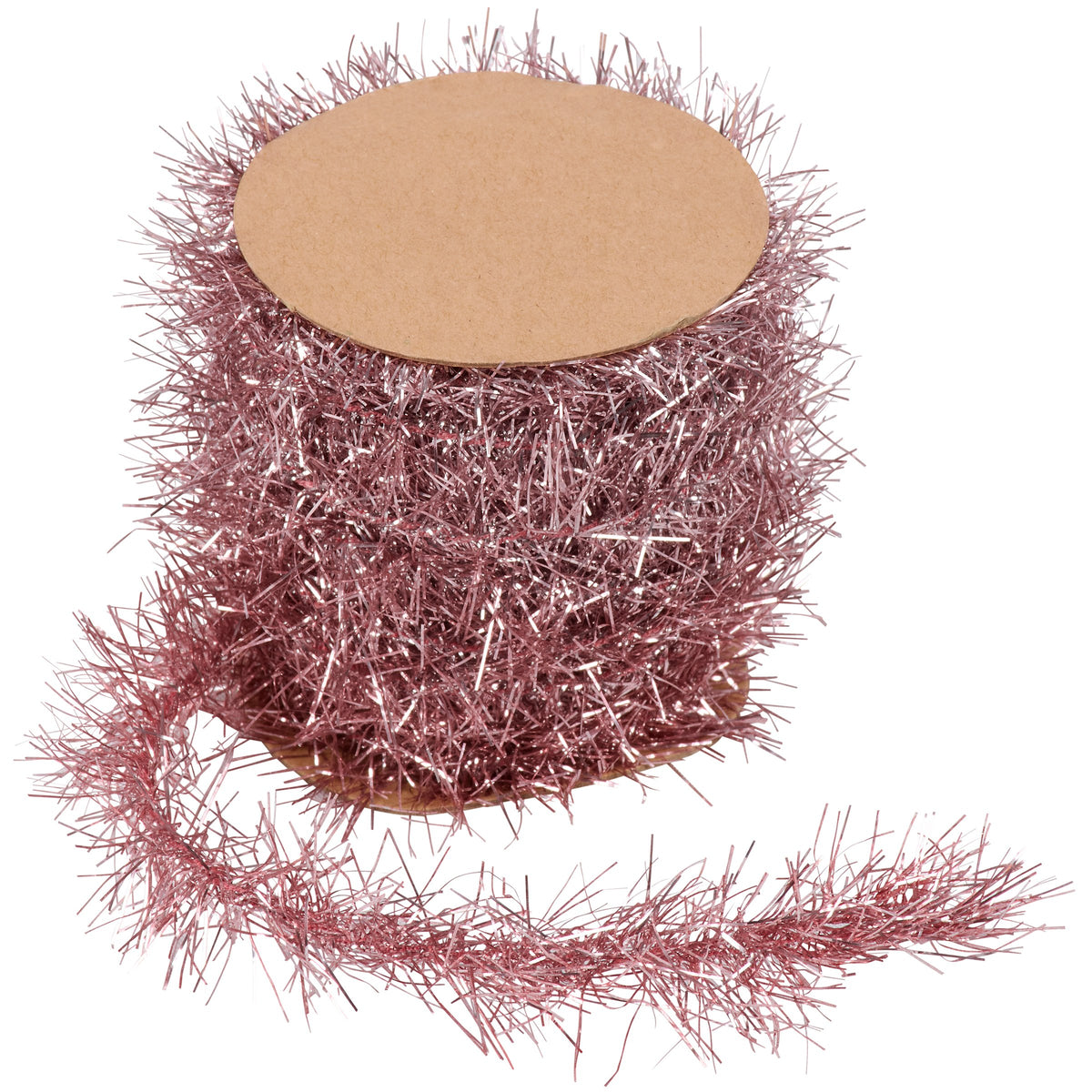 PBK Craft Supply - Retro Thin Tinsel Garland Light Pastel Pale Light Pink 6ft