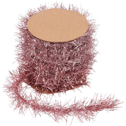 PBK Craft Supply - Retro Thin Tinsel Garland Light Pastel Pale Light Pink 6ft