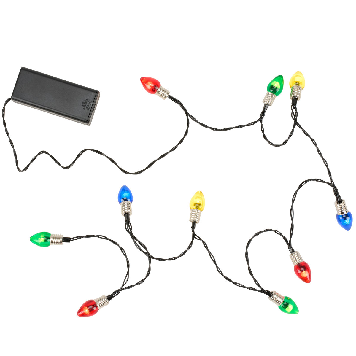 PBK Christmas Decor - Retro Colorful Light Bulbs Mini String Lights Battery Operated