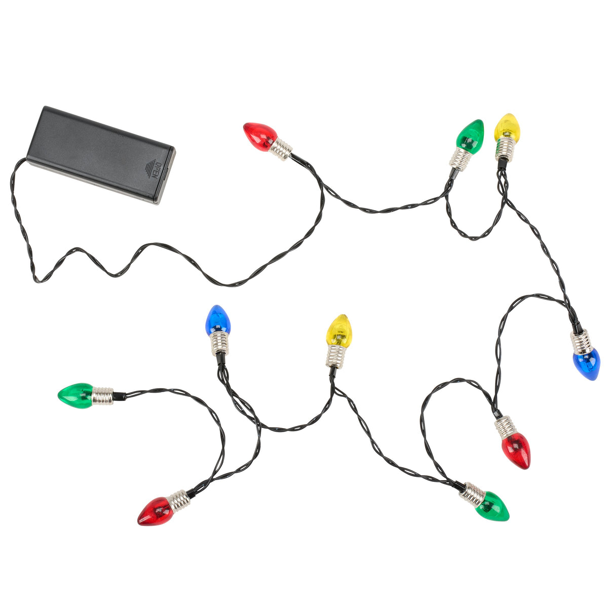 PBK Christmas Decor - Retro Colorful Light Bulbs Mini String Lights Battery Operated