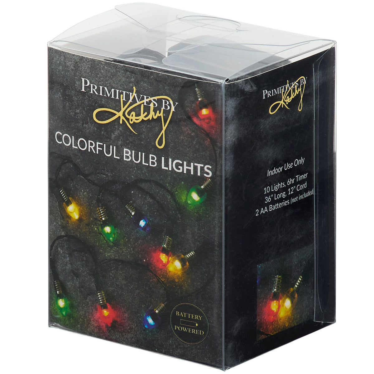 PBK Christmas Decor - Retro Colorful Light Bulbs Mini String Lights Battery Operated