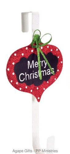 Melrose Wreath Metal Door Hanger - Merry Christmas Ornament Bulb #60744