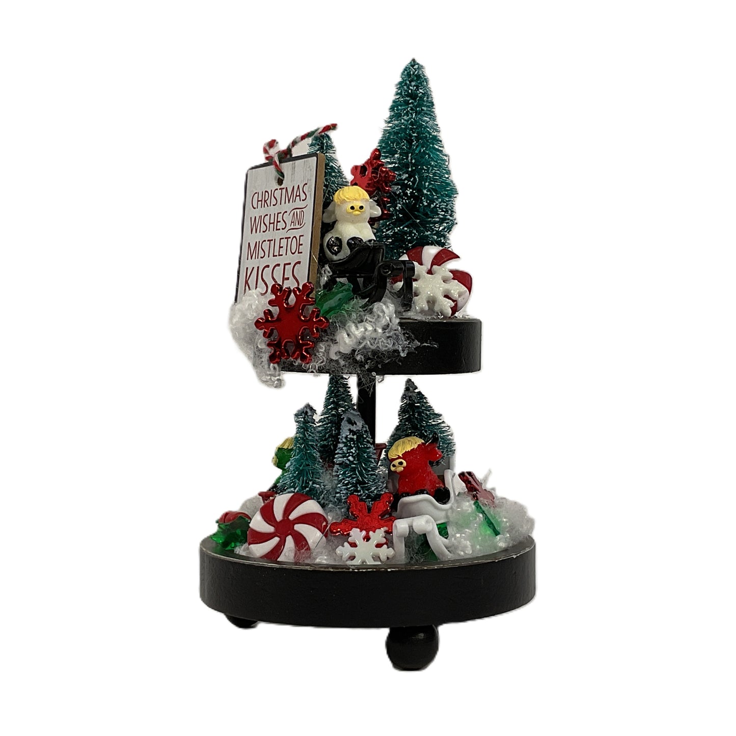 AGSD Christmas Decor - Highland Cows Miniature Mini Fairy Tier Tray Scene