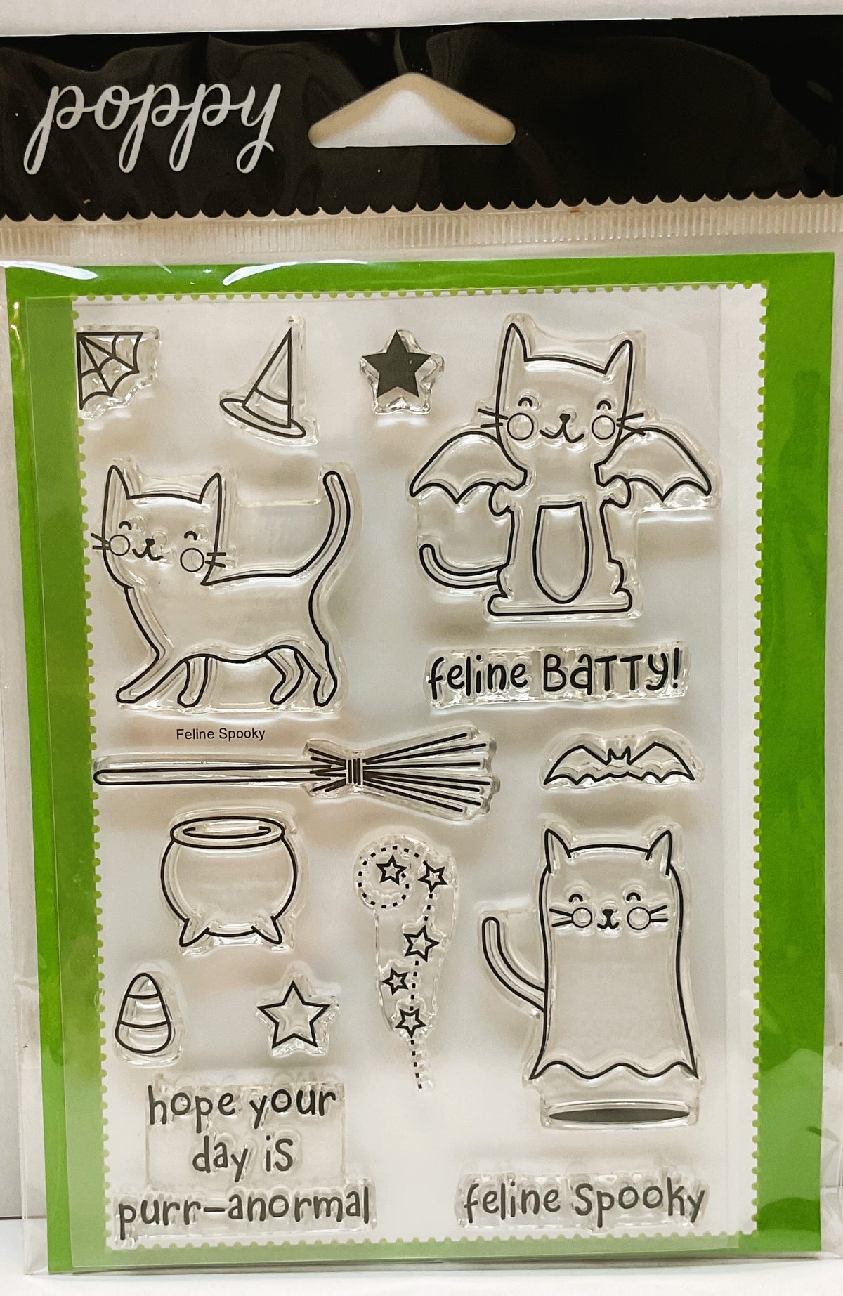 Poppy Halloween Stamps & Die Cut Set - Clear Stamp Cat Costume Set