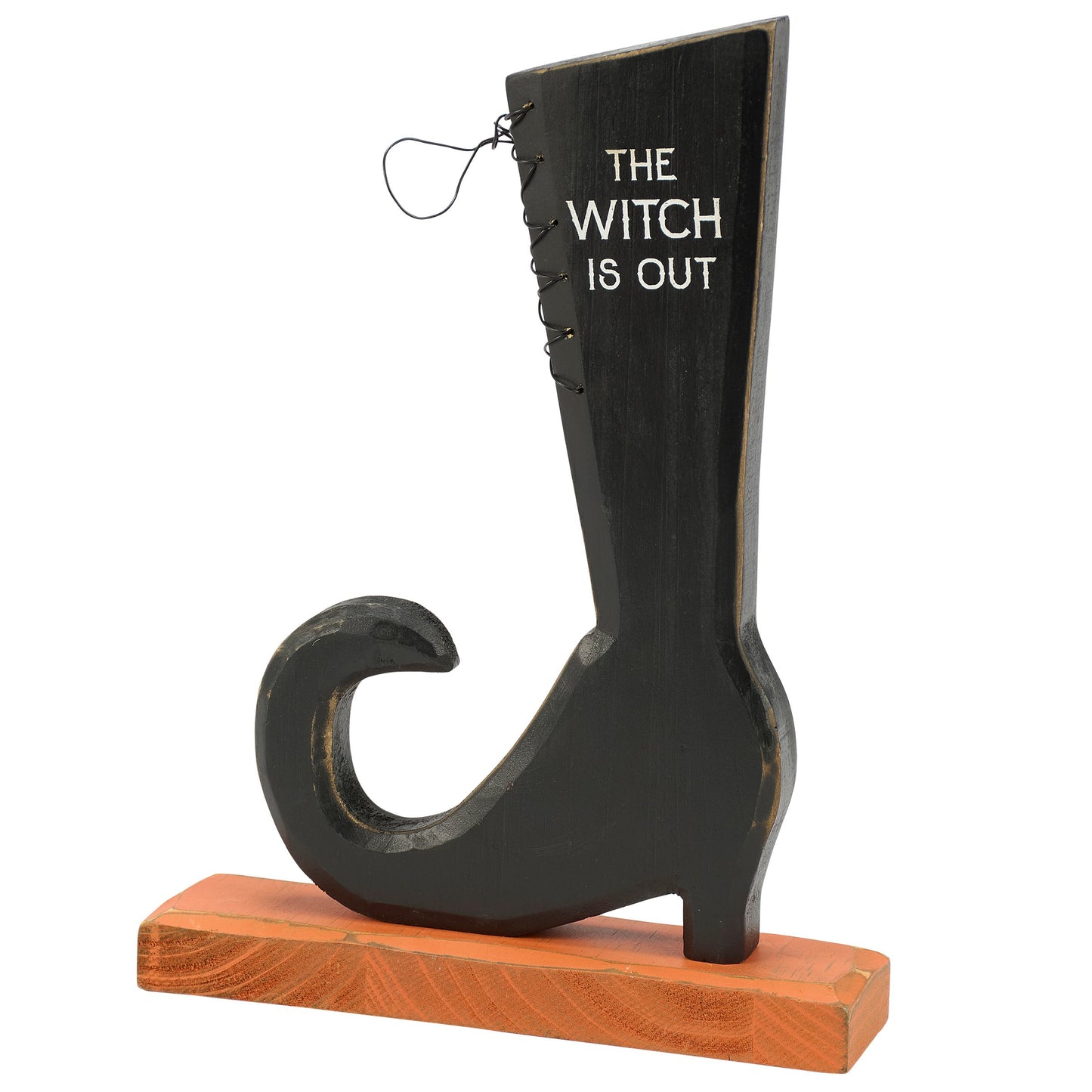 PBK Halloween Decor - Prim Reversible Witch Boot Standing Sitter