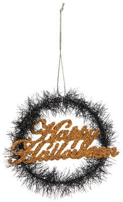 PBK Halloween Ornament - Happy Halloween Mini Tinsel Wreath #29446
