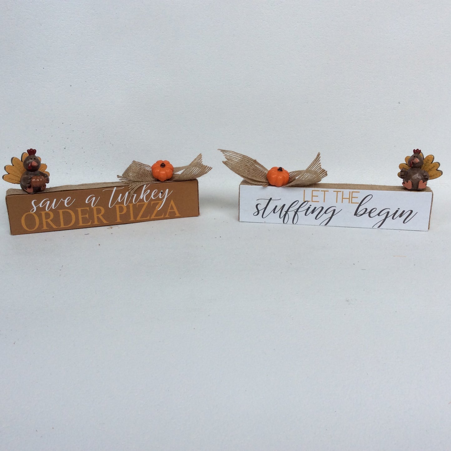 AGD Fall Decor - Stuffing Begin Order Pizza Mini Signs 2pc Set