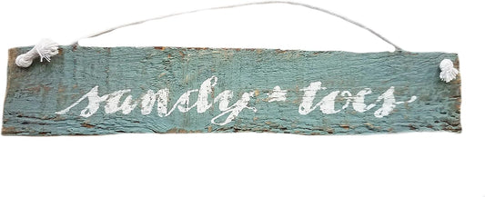 Rustic Primitives by Kathy Sandy Toes Sign 10" x 2"
