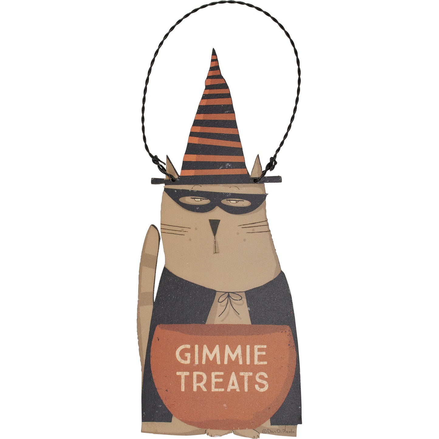 PBK Halloween Decor - Gimmie Treats Cat Ornament Small Sign