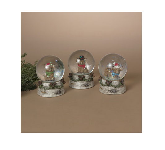 Gerson Christmas Decor - Highland Cows Figurine SMALL Snow-globes 3pc