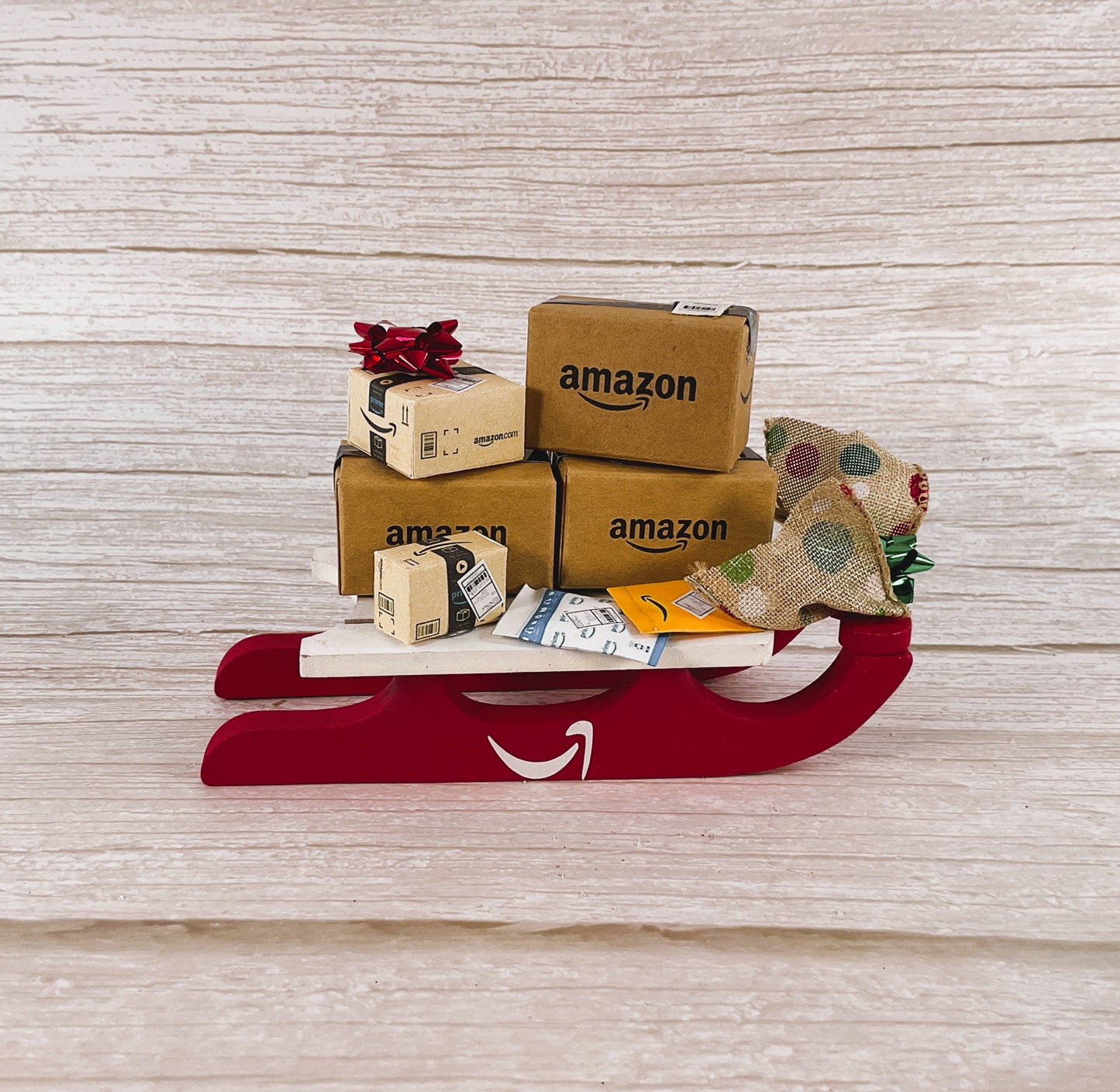 AGSD Christmas Decor - Multi Packages A to Z Delivery Sled Display