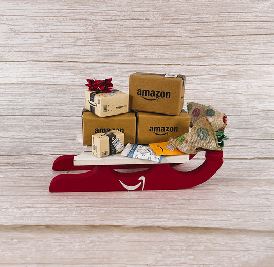 AGSD Christmas Decor - Multi Packages A to Z Delivery Sled Display