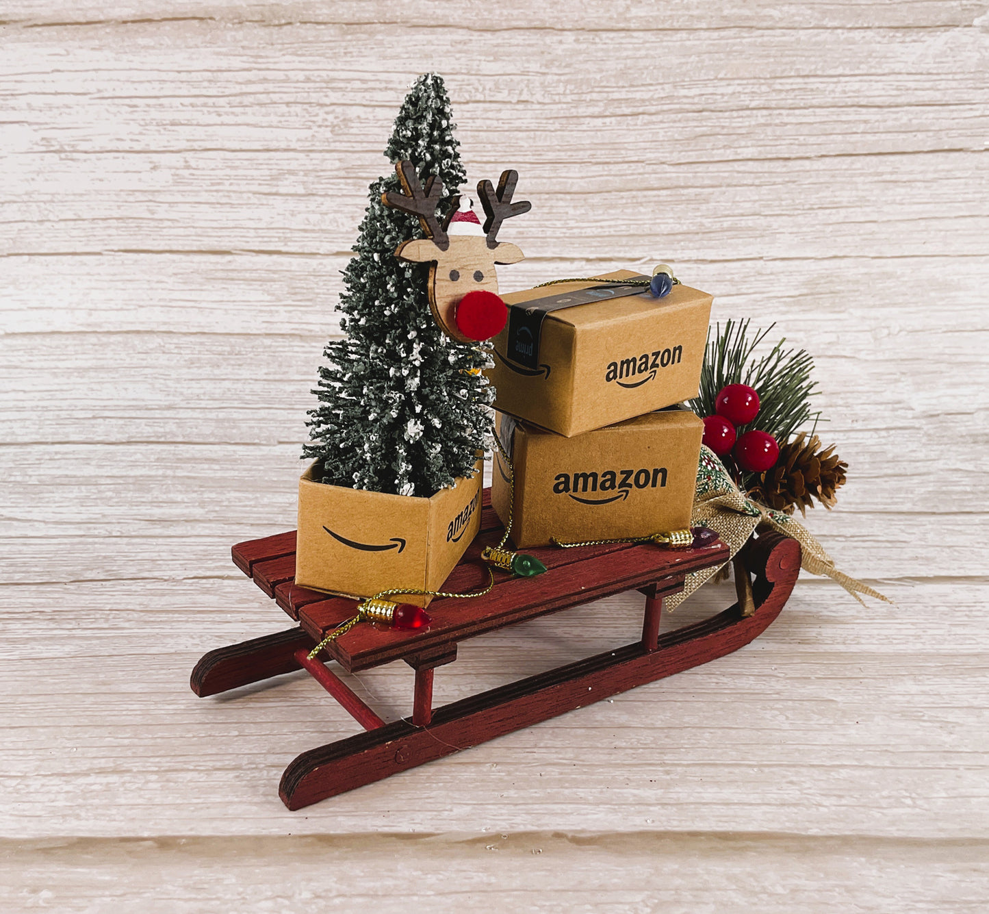 AGSD Christmas Decor - Multi Packages A to Z Delivery Sled Display