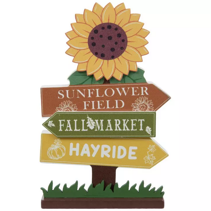 HL Fall Decor - Sunflower Field Directional Mini Sign