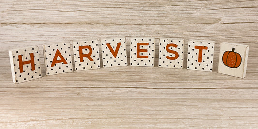 Adams & Co Fall Decor - Harvest Small Wood Tiles and Icons