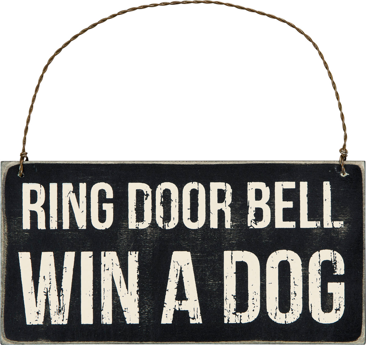 PBK Pet Home Decor - Wood Ring Door Bell Win A Dog Small Ornament Sign