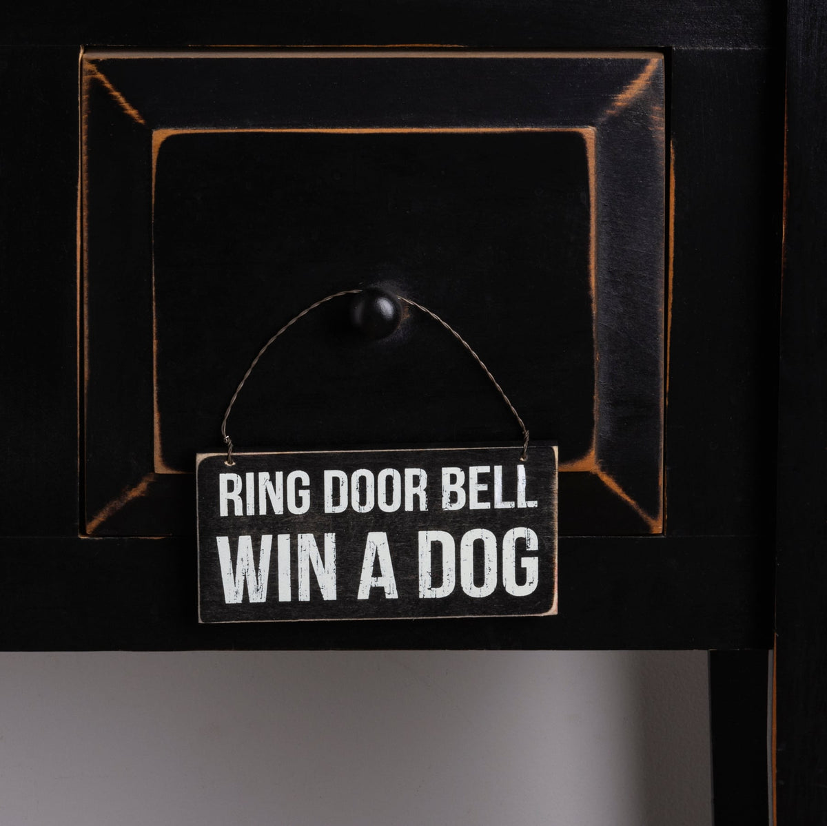 PBK Pet Home Decor - Wood Ring Door Bell Win A Dog Small Ornament Sign