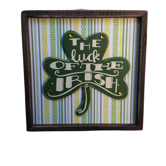 AGD St Patricks Decor - The Luck of the Irish Box Sign