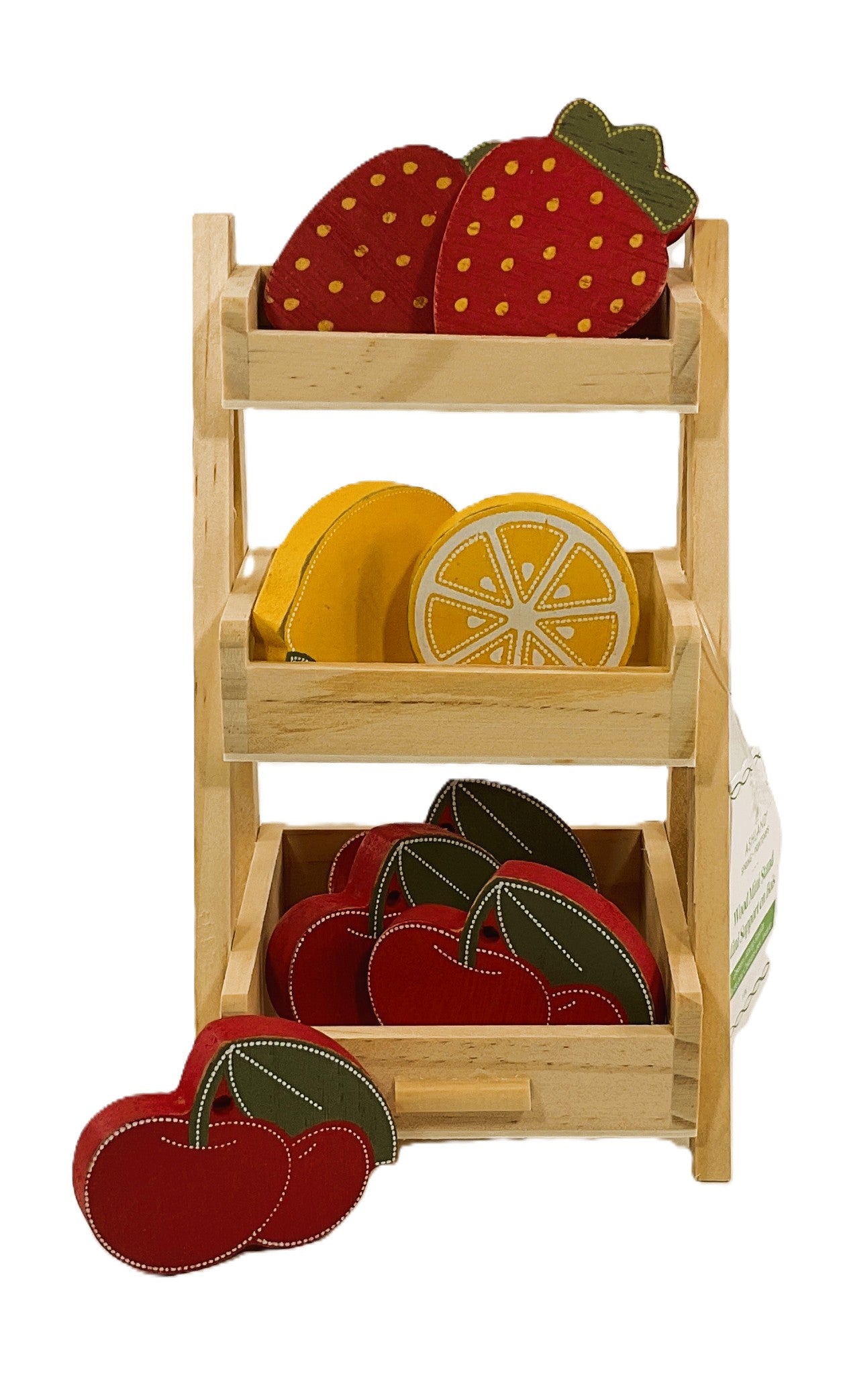 AGD Summer Decor - Strawberry Cherry Lemons Wood Fruit Stand