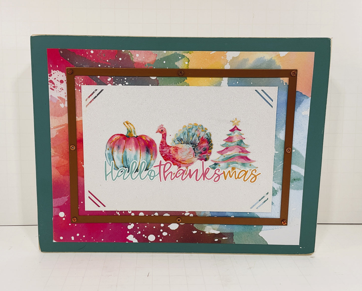 AGD Fall Decor - Pastel Pink Hallothankmas Multi Seasonal Box Sign