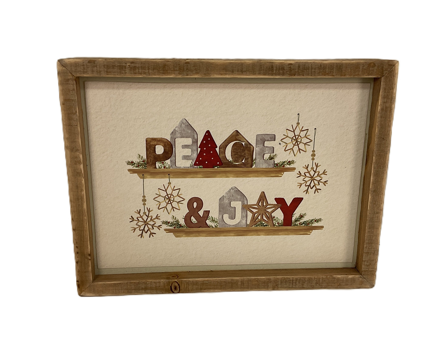 AGD Christmas Decor - Peace and Joy Farmhouse Box Sign