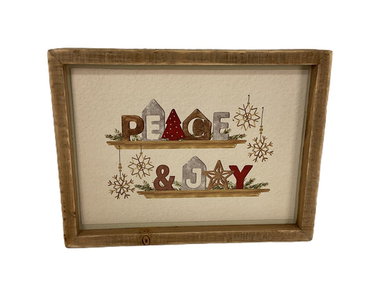 AGD Christmas Decor - Peace and Joy Farmhouse Box Sign