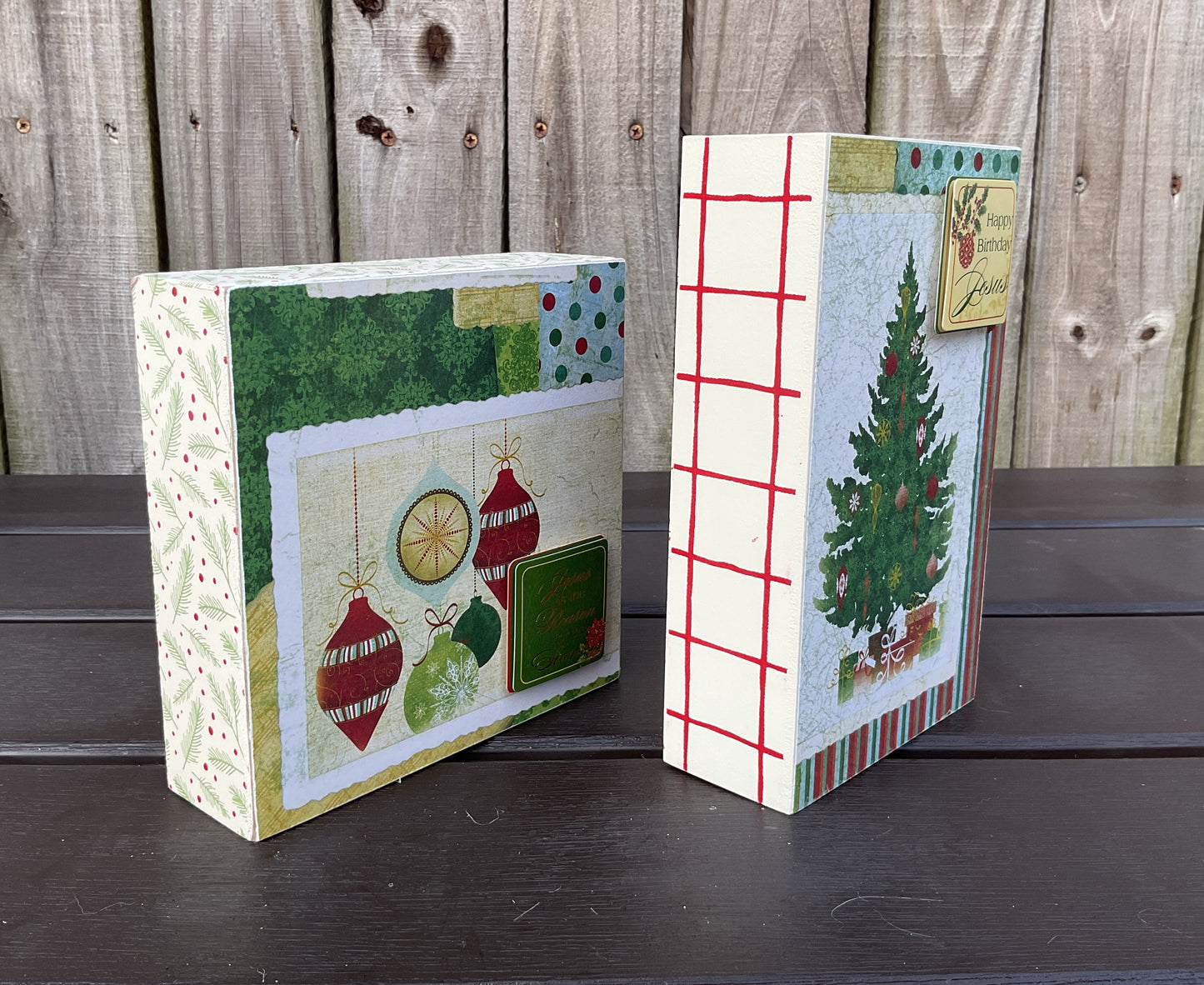 AGD Christmas Decor - Retro Birthday Jesus Reason Small Signs 2pc