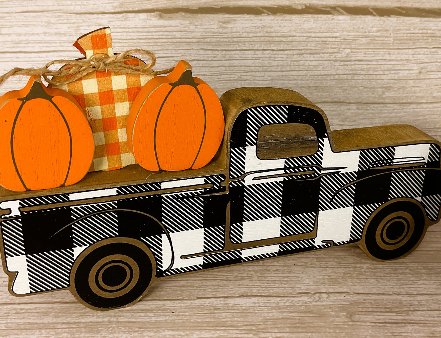 AGD Halloween Decor - Wood Truck Hello Pumpkin Sign Tier Tray Decor 2pc