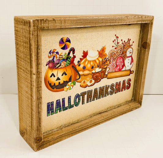 AGD Fall Decor - Pumpkin Gingerbread Hallothankmas Multi Seasonal Sign