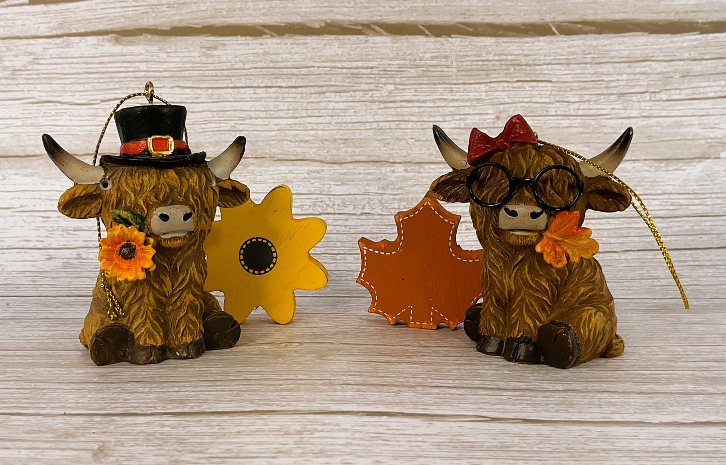 AGD Fall Decor - Resin Highland Cow Ornaments & Icon Charms