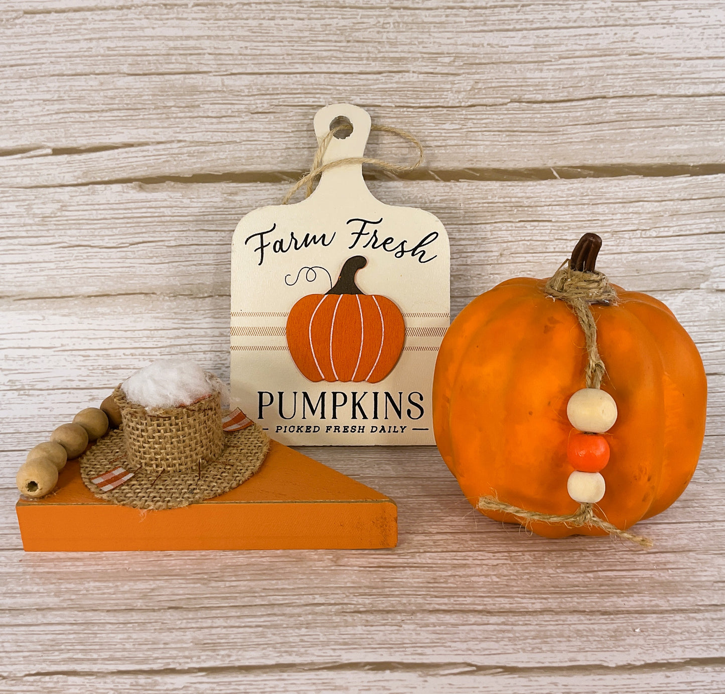 AGD Fall Decor - Wood Pumpkin Pie Cutting Board Tier Tray 3pc Set