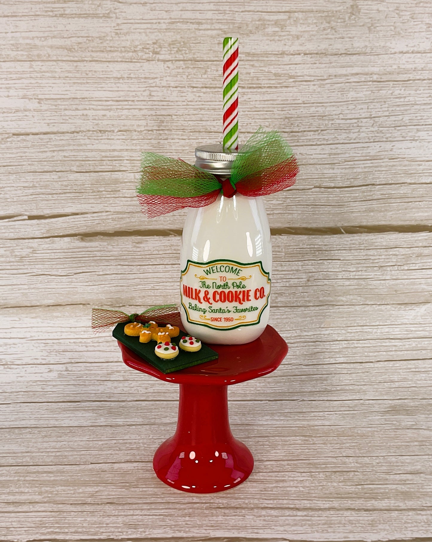 AGD Christmas Decor - Milk Bottle and Cookies Bundle Display 2pc Set
