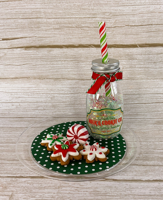 AGD Christmas Decor - Milk Bottle and Cookies Bundle Display 2pc Set