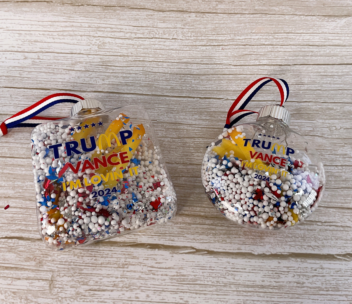 AGD Christmas Decor - Trump Vance McMaga French Fries Ornaments 2pc