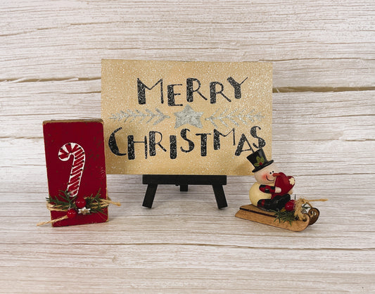 AGD Christmas Decor - Primitive Joy Snowman Sled Bundle Set