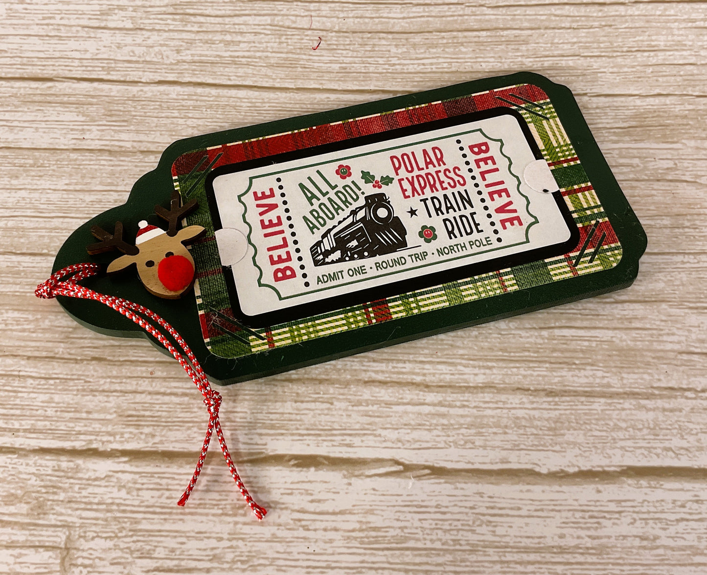 AGD Christmas Decor - Believe Santa Polar Express Train Ticket Ornament