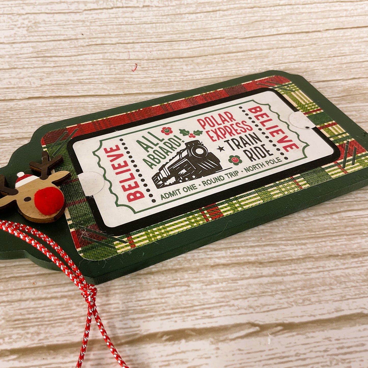 AGD Christmas Decor - Believe Santa Polar Express Train Ticket Ornament