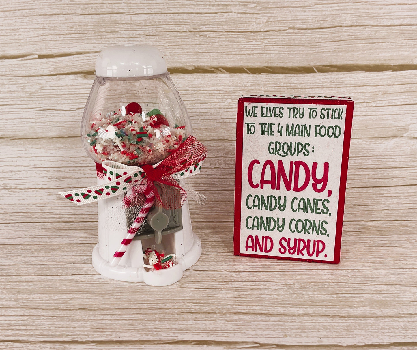 AGD Christmas Decor - Plastic Elf Candy Gumball Shaker 2pc Set