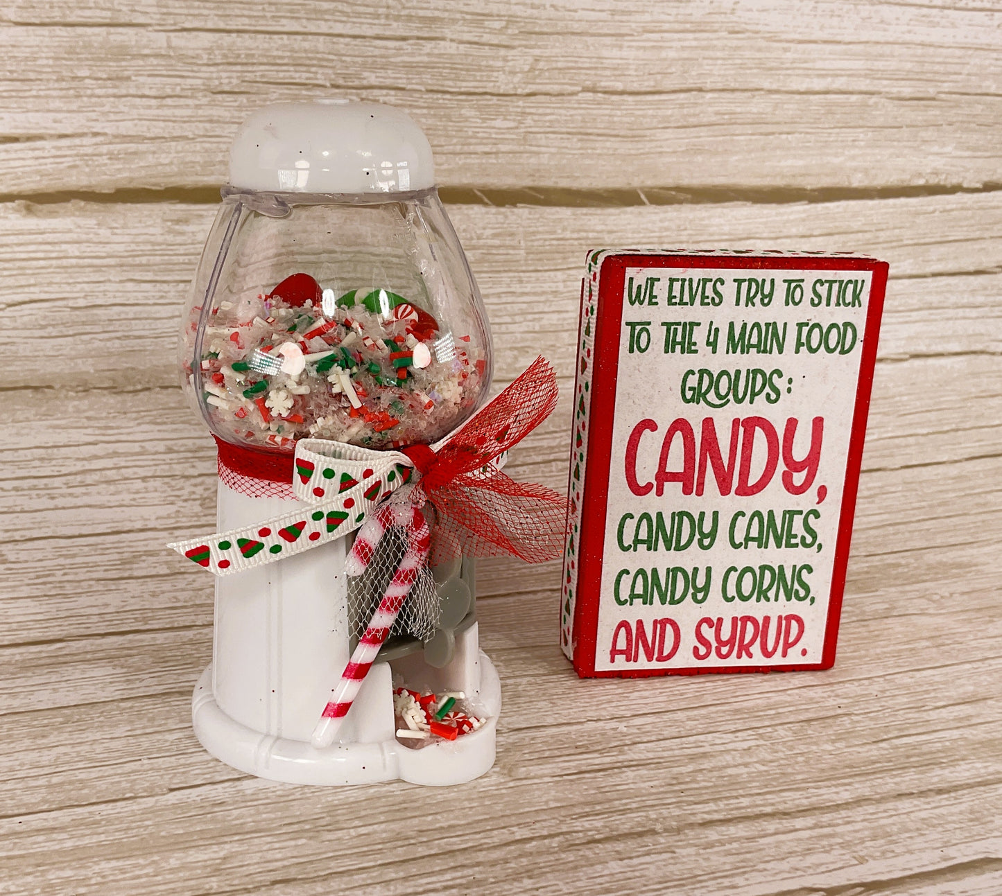 AGD Christmas Decor - Plastic Elf Candy Gumball Shaker 2pc Set