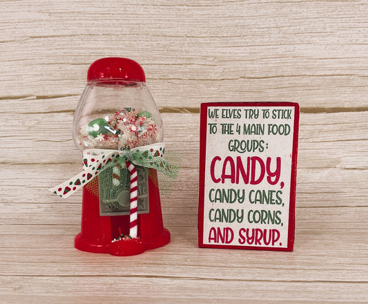 AGD Christmas Decor - Plastic Elf Candy Gumball Shaker 2pc Set