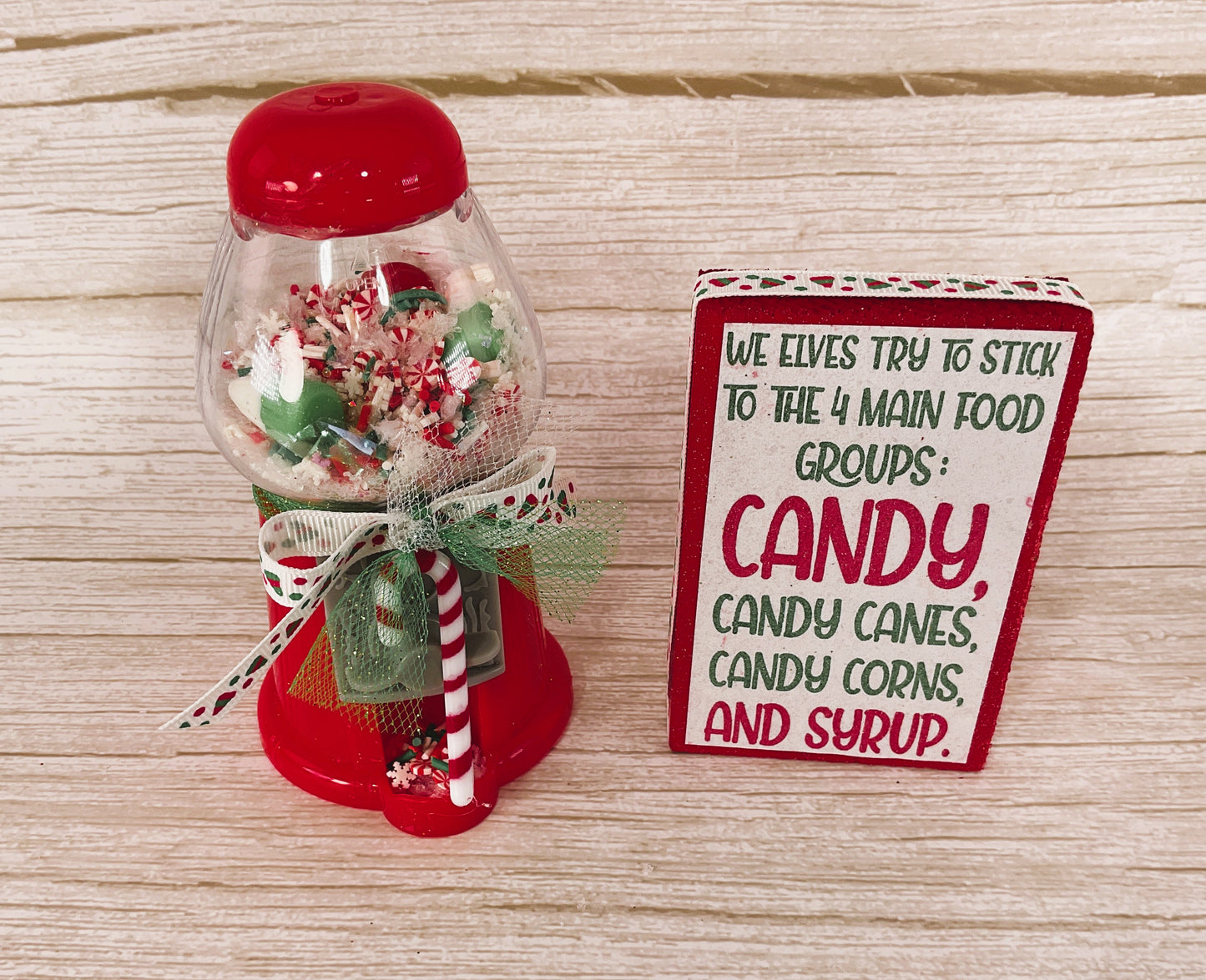 AGD Christmas Decor - Plastic Elf Candy Gumball Shaker 2pc Set