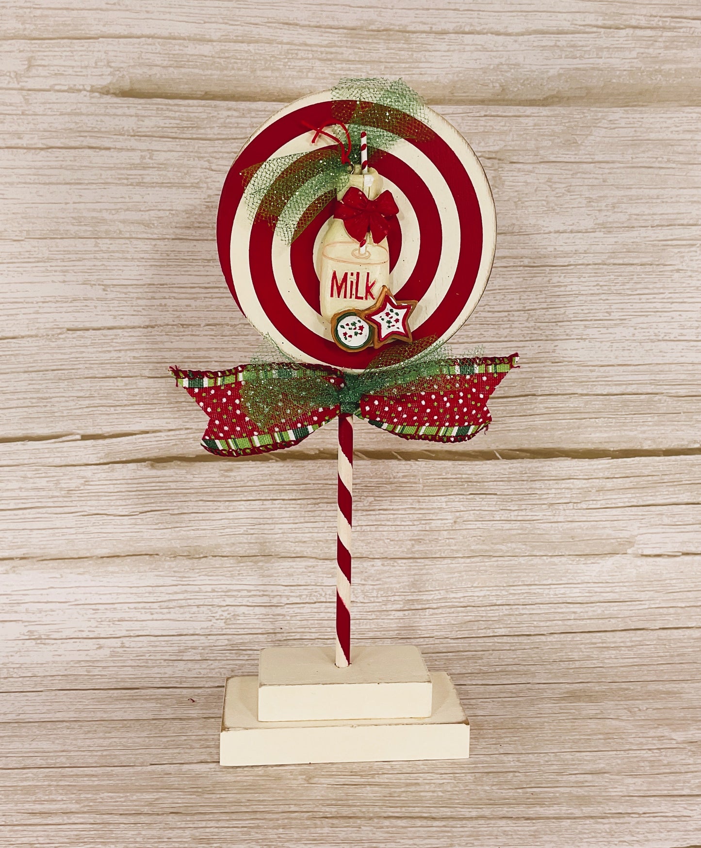 AGD Christmas Decor - Whimsy Milk & Cookies PIn-wheel Sign