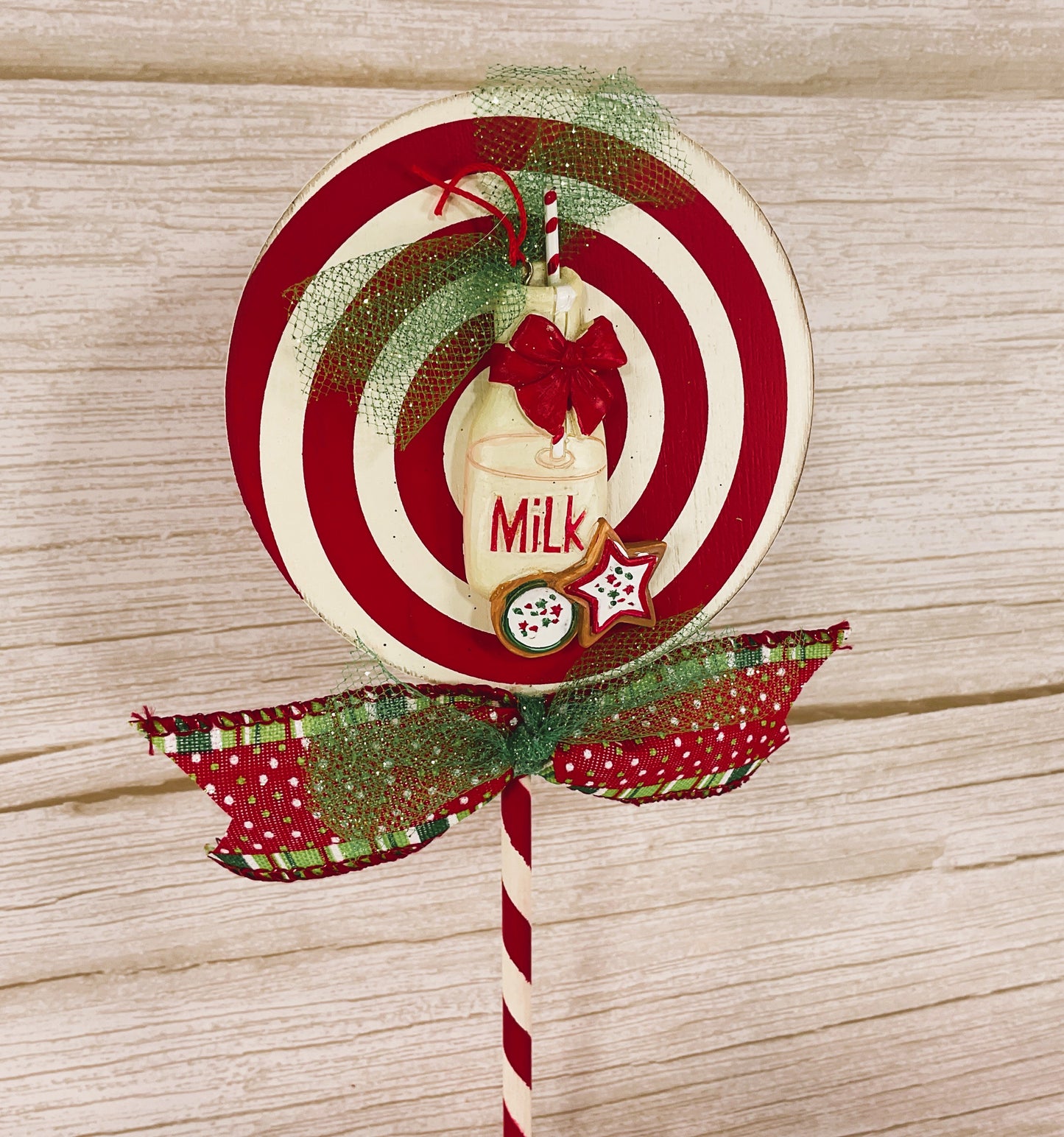 AGD Christmas Decor - Whimsy Milk & Cookies PIn-wheel Sign