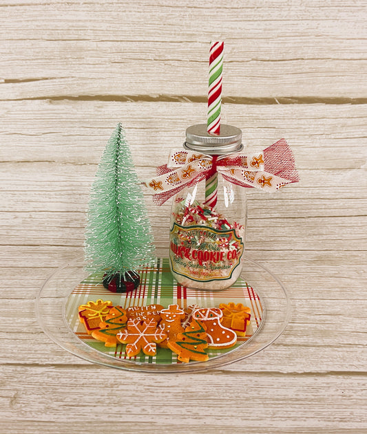 AGD Christmas Decor - Milk Bottle and Cookies Bundle Display 3pc Set