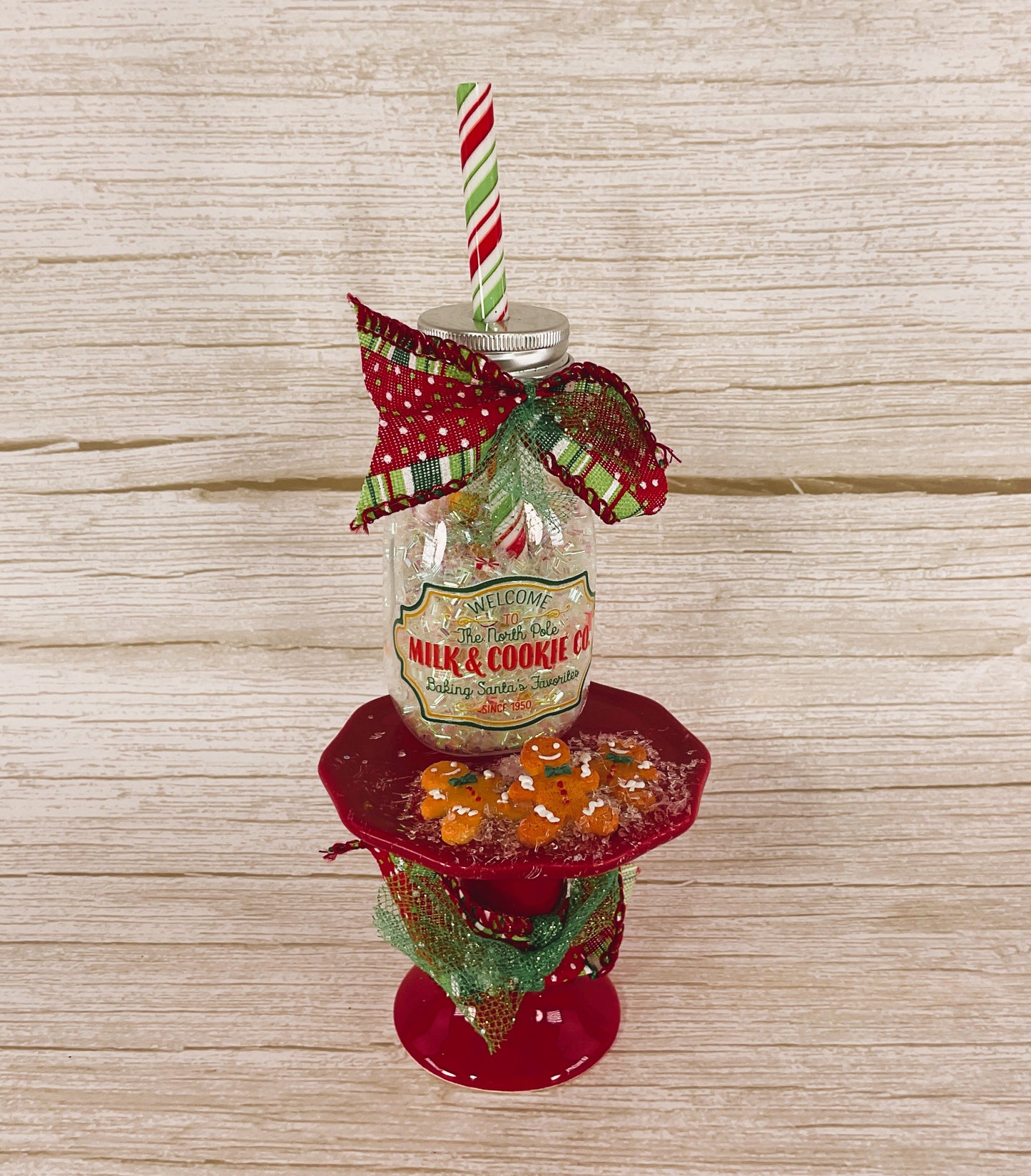 AGD Christmas Decor - Milk Bottle and Cookies Bundle Display 2pc Set