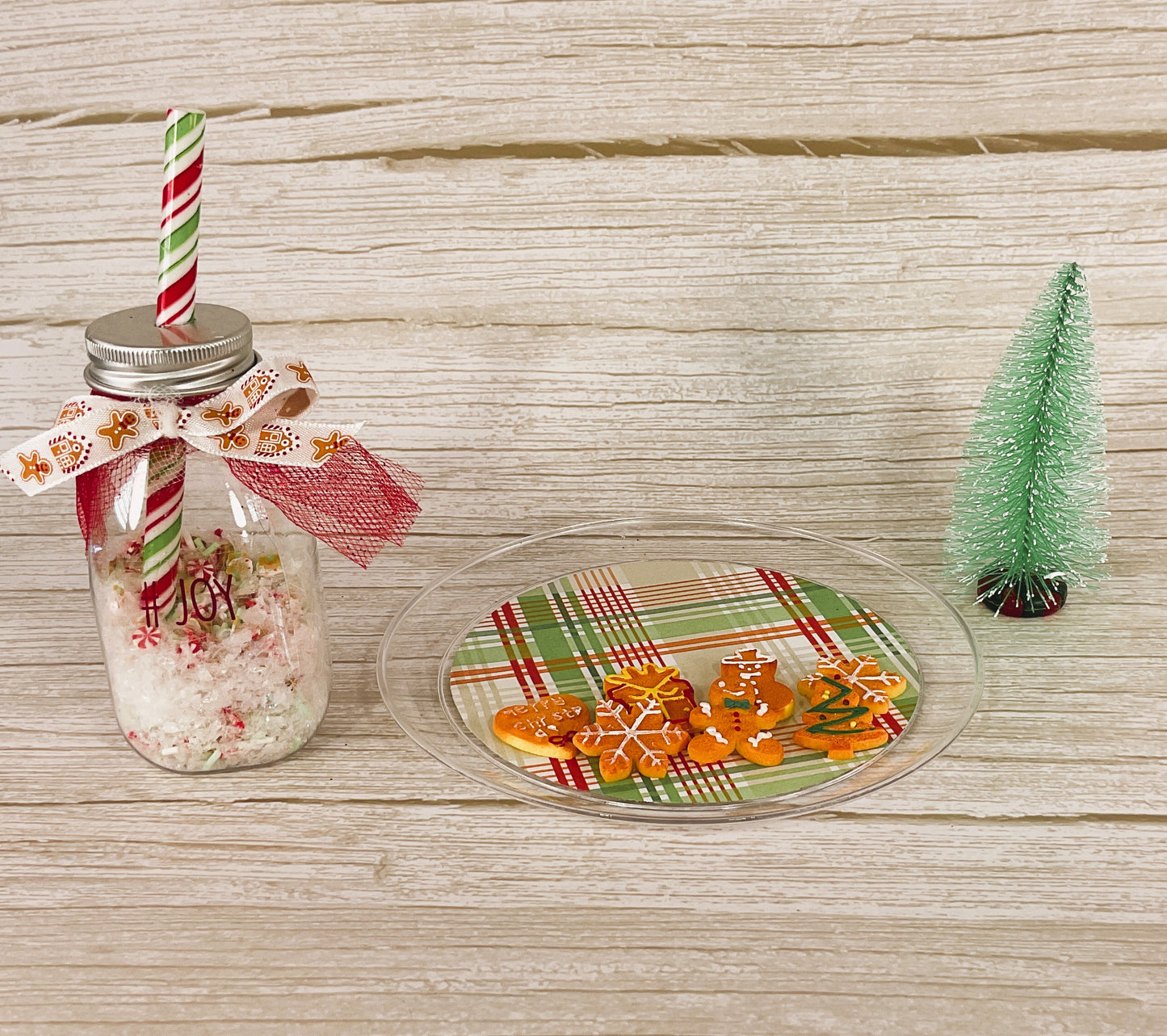 AGD Christmas Decor - Milk Bottle and Cookies Bundle Display 3pc Set