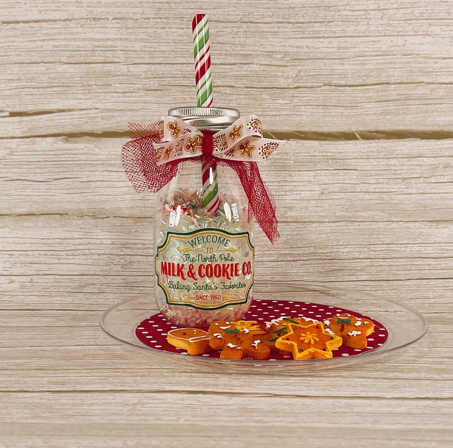 AGD Christmas Decor - Milk Bottle and Cookies Bundle Display 2pc Set